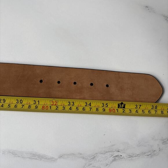 W.KLEINBERG Gray Leather Embossed Crocodile Pattern Wide Belt Covered Buckle L main image 9